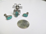 Sterling Silver and Turquoise Earring Set - con 317