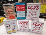 6 Old Collectible Tins - con 634