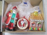 3 Vintage DEpt 56 Hand Blown Glass Ornaments - Will not be shipped - con 672