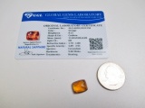 Natural Orange Sapphire 8.15cts Cushion Cut - 11.83x9.83x5.85mm - Certified - con 583