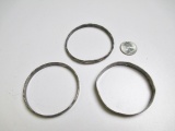 3 Stamped .925 and Sterling Vintage Bangles - con 754