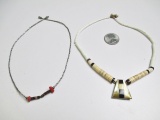 Vintage Native American Silver, Coral, Heishi and Turquoise Necklaces - con 754