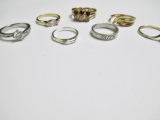 Gold and Silver Tone Rings - Some Stamped - con 754