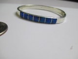 Stamped Silver Opal Bracelet - Mexico - con 754