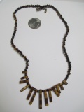 Vintage Tiger's Eye Dangle Necklace - con 754