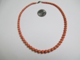 Vintage Angelskin Coral Necklace - con 754