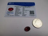Natural Ruby Certified 10.10 cts Ovalent 12.61x9.30x7.75mm Heat Treated - con 583