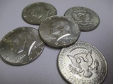5 Kennedy Half Dollars - 40% Silver - 65-69 - con 394