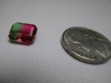 Bi-Color Water Mellon Termaline Emerald Cut - 2.85cts - Lab Created - con 583
