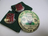 Two Metal Pins and Antikque 1951 University of Wisconsin - con 3
