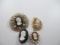 Lot of Cameo Pins/Brooches - con 3