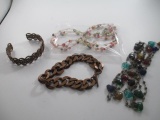 Assorted Copper Jewelry & Antique Glass Necklace - con 754