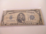1934-A Blue Seal Silver Certificate $5 Note - con 346