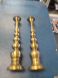 Pair of Tall Brass Candle Holders 18