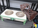 Vintage Miss Atlantic Portable Range Top/Hot Plate w/Vintage Shall Shelf-Will NOT be Shipped-con 32