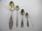 5 Anitque Spoons - 3 Sterling Silver - con 672