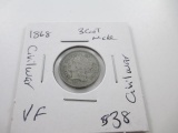 Civil War Era 1868 US 3-Cent Nickel - con 346