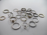 Twenty Assorted Size and Shape Rings - con 754