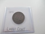 Rare 1841 US Large Cent - Extremely Fine - con 698