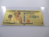 Rare Marilyn Monroe Gold Foil Note - con 346