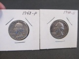 Silver Washington Quarters - 1948-P 1948-S - con 698