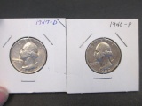 Silver Washington Quarters - 1940-P 1947-D - con 698