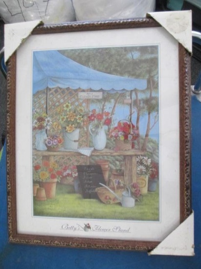 Signed Artwork Print "Bettys Flower Stand" 12"x16" - Will NOT be Shipped - con 847