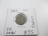 1869 Civil War Era 3 Cent Nickel - con 346