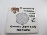 Authentic Pre WWII Nazi German Coin Dated 1935-A - con 346