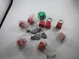 Reno Dice Keychains Fitzgeralds Green Dice, Mr. O'Lucky Keychain - con 810