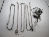 Lot of Thick Costume Silver Tone Chain Necklaces - con 852