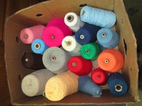 Large Lot of Spools of Assorted Knitting Yarn - con 803