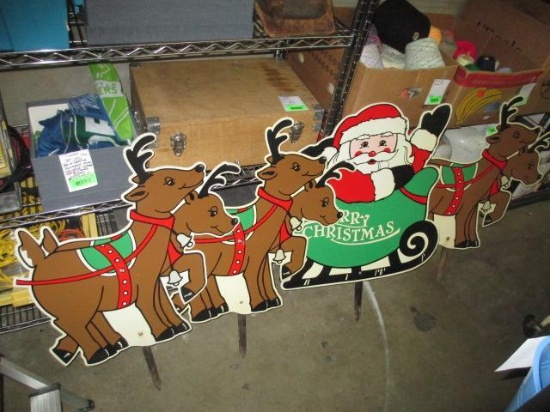 Santa and Reindeer Yard Stakes - con 620