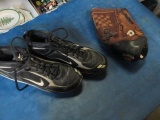Nike Cleats Size 11 with Demara Leather Baseball Glove - con 308