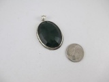 Large Silver and Nephrite Jade Pendant - con 668