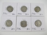 Collection of Early Buffalo Nickels with Readable Dates - con 346