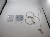 Bin of Vintage Silver Tone Items / Jewelry - con 672