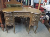 Vintage 7 Drawer Ornate Desk Vanity - 31x43x20 - will not ship - con 555