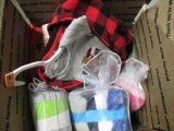 Box of Infant Toys, Cloths and More - con 672