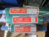 3 New Rolls of Stretch Wrap - 20x100ft 15x1000ft 10x1000ft - con 317