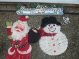 3 Vintage Christmas P{cs - Santa, Snowman, Merry Christmas Light 24