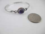 Sterling Silver and Amethyst Clip Bracelet - con 668