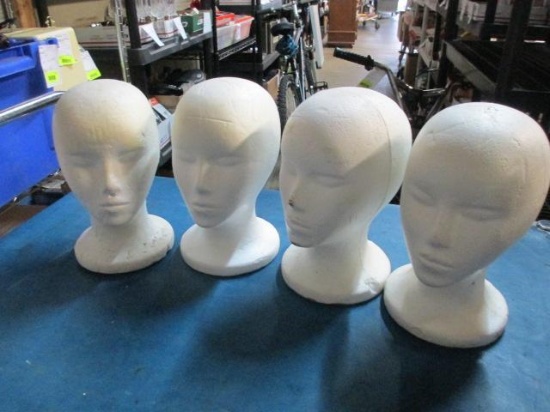 4 Foam Heads for Hats or Wigs - con 394