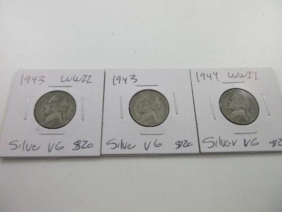 WWII Silver Nickels - con 346