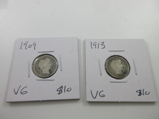 Pair of Silver Barber Dimes - con 346