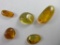 5 Dominican Amber Cabachons with Insect Inclusions - con 913