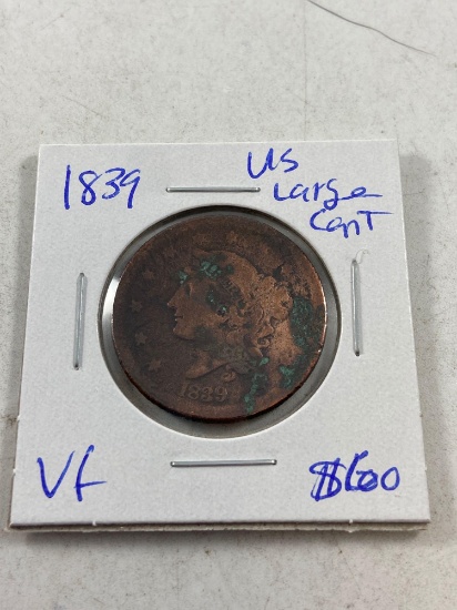 1839 US Large Cent - con 346