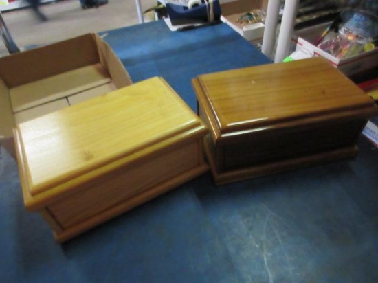 Two New Wooden Box Urns - 9x6x5 - con 757