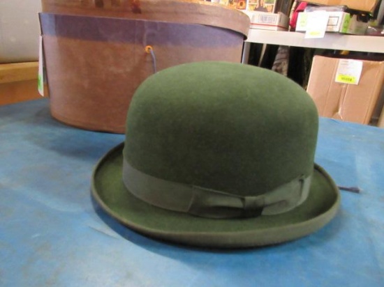 Vintage Hand Blocked Hat - Green - will not ship - con 555