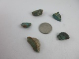 5pc Rough Royston Turquoise - 65cts 13.1 gr - con 754
